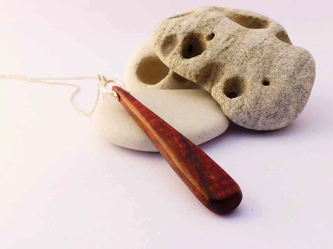 Sonia Therese Design|  Wood Roimata Pendent Silver bail | McAtamney Gallery and Design Store | Geraldine | NZ